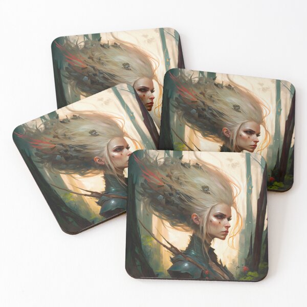 Item preview, Fantastical Forest Queen: A Digital Portrait of a Hedgehog-Haired Woman designed and sold by oanaunciuleanu.