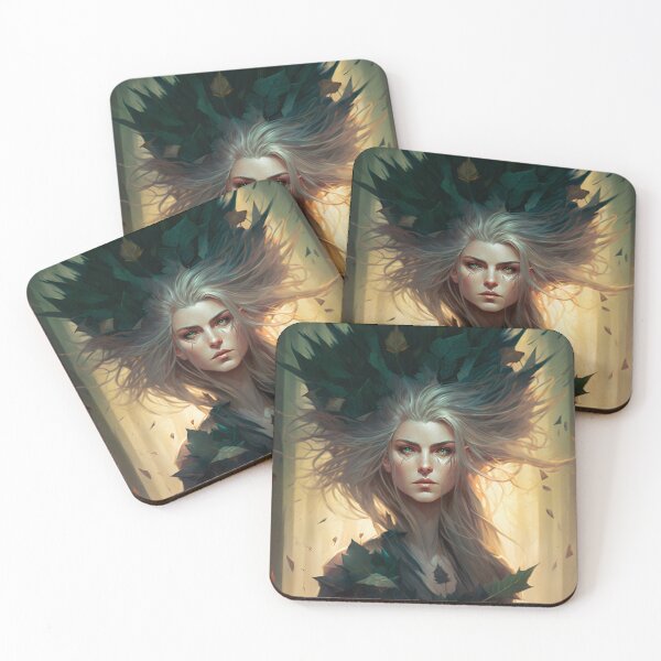 Item preview, Fantastical Forest Queen: A Digital Portrait of a Hedgehog-Haired Woman designed and sold by oanaunciuleanu.