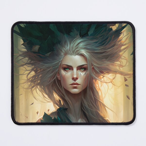 Item preview, Fantastical Forest Queen: A Digital Portrait of a Hedgehog-Haired Woman designed and sold by oanaunciuleanu.