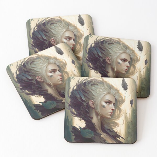 Item preview, Fantastical Forest Queen: A Digital Portrait of a Hedgehog-Haired Woman designed and sold by oanaunciuleanu.