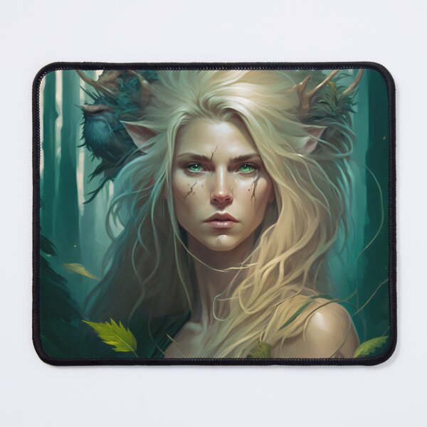Item preview, Fantastical Forest Queen: A Digital Portrait of a Hedgehog-Haired Woman designed and sold by oanaunciuleanu.
