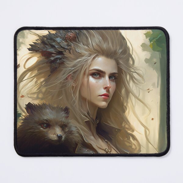 Item preview, Fantastical Forest Queen: A Digital Portrait of a Hedgehog-Haired Woman designed and sold by oanaunciuleanu.