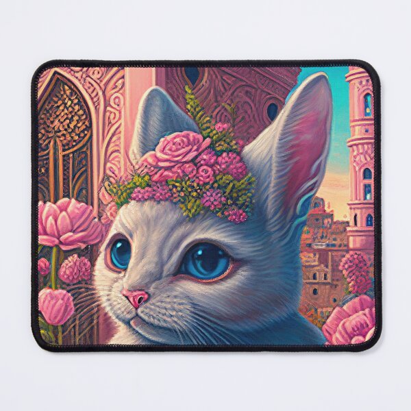 Item preview, lovely cat portrait in a rococo city designed and sold by tinkertailorart.