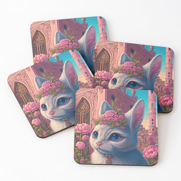 Item preview, lovely cat portrait in a rococo city designed and sold by tinkertailorart.