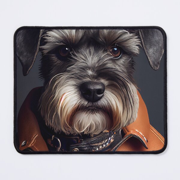 Item preview, Miniature Schnauzer wearing leather jacket - Dog Breed Portrait designed and sold by Nalaxation.