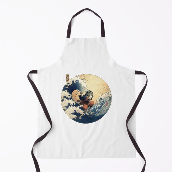 Artikelvorschau, Goku surft auf der Great Wave Kanagawa - Hokusai inspiriert entworfen und verkauft von Crinkl.