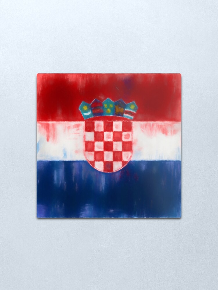 Alternate view of Croatia Flag Reworked No. 1, Series 1 Metal Print