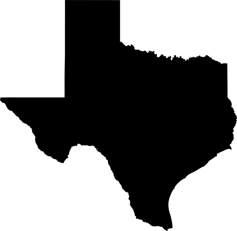 State Of Texas Silhouette In Bold Black Stickers By Bytekk Redbubble 1366