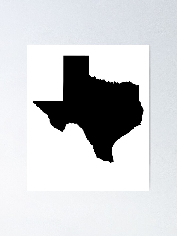 State Of Texas Silhouette In Bold Black Poster For Sale By Bytekk Redbubble 4574