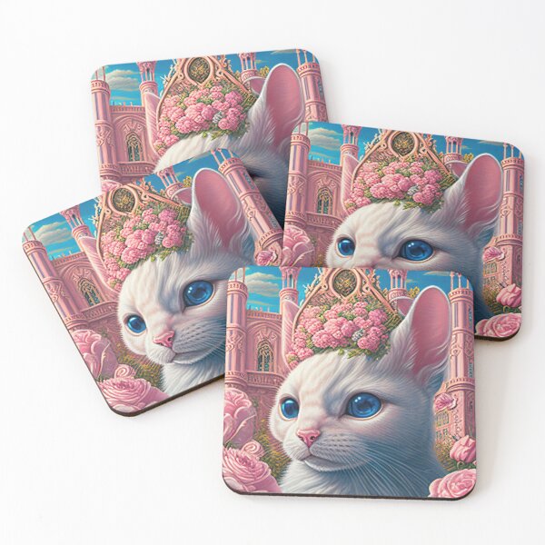 Item preview, lovely cat portrait in a rococo city designed and sold by tinkertailorart.
