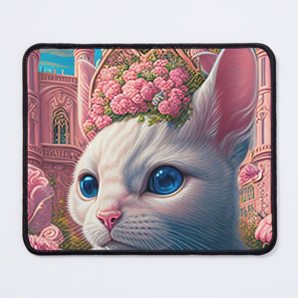 Item preview, lovely cat portrait in a rococo city designed and sold by tinkertailorart.