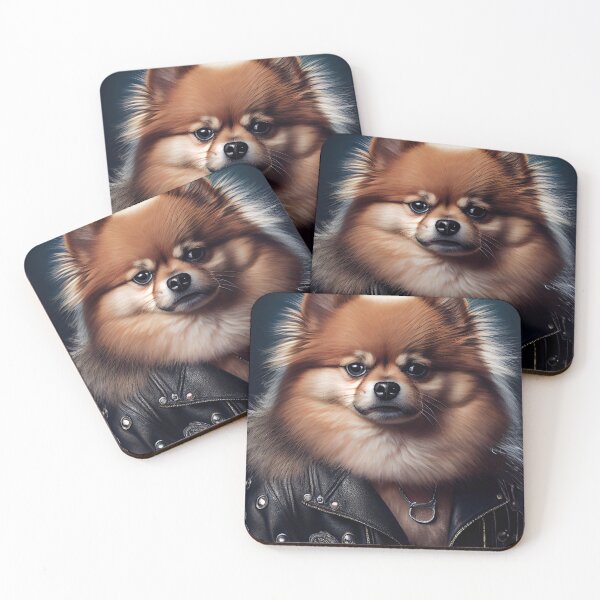 Item preview, Pomeranian wearing leather jacket - Dog Breed Portrait designed and sold by Nalaxation.