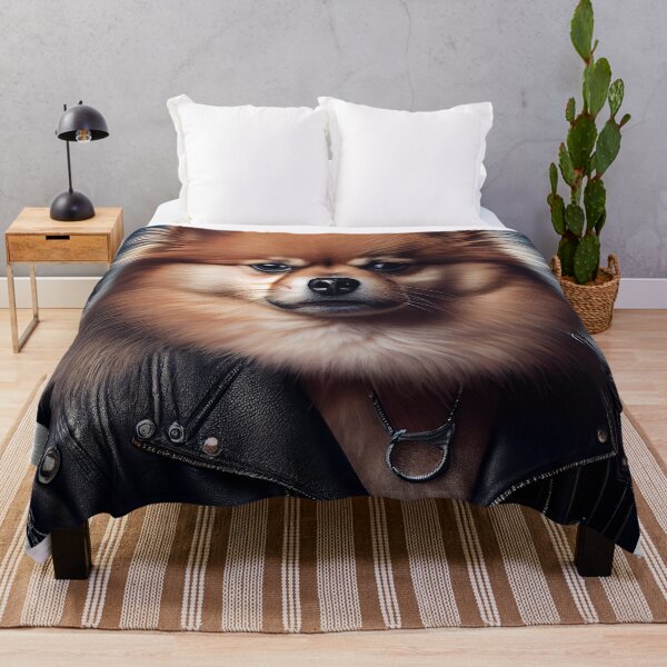 Item preview, Pomeranian wearing leather jacket - Dog Breed Portrait designed and sold by Nalaxation.