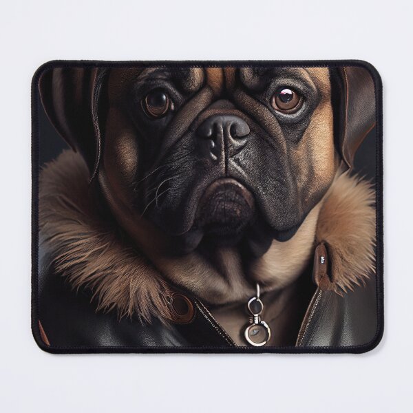 Item preview, Pug wearing leather jacket - Dog Breed Portrai designed and sold by Nalaxation.