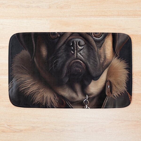 Item preview, Pug wearing leather jacket - Dog Breed Portrai designed and sold by Nalaxation.