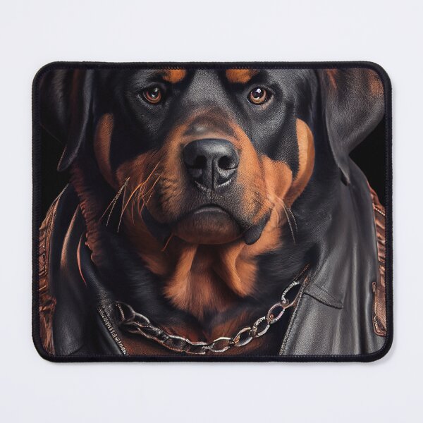 Item preview, Rottweiler wearing leather jacket - Dog Breed Portrait designed and sold by Nalaxation.