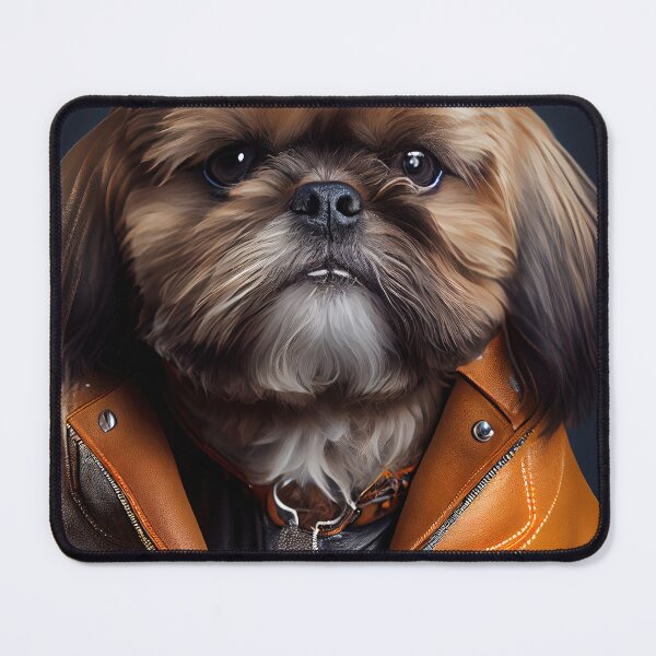 Item preview, Shih Tzu wearing leather jacket - Dog Breed Portrait designed and sold by Nalaxation.