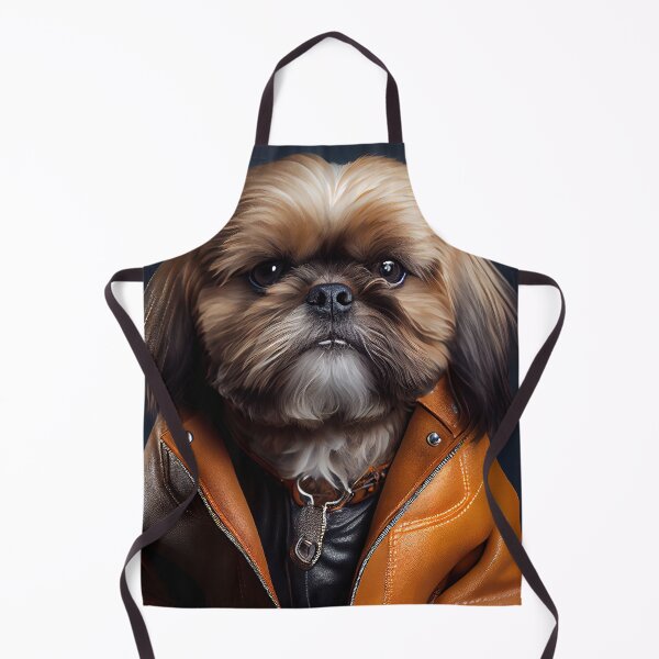 Item preview, Shih Tzu wearing leather jacket - Dog Breed Portrait designed and sold by Nalaxation.