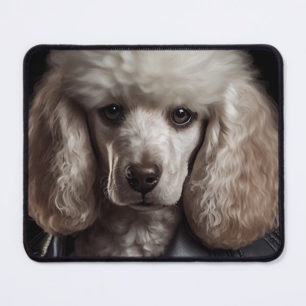 Item preview, White Poodle wearing leather jacket - Dog Breed Portrait designed and sold by Nalaxation.
