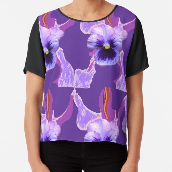 Purple pansy Chiffon Top