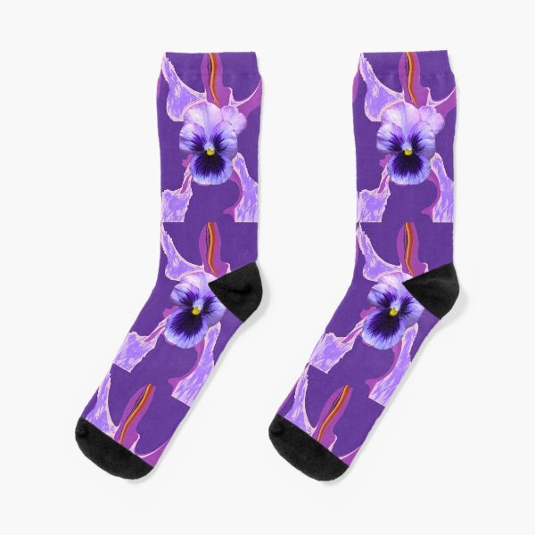 Purple pansy Socks