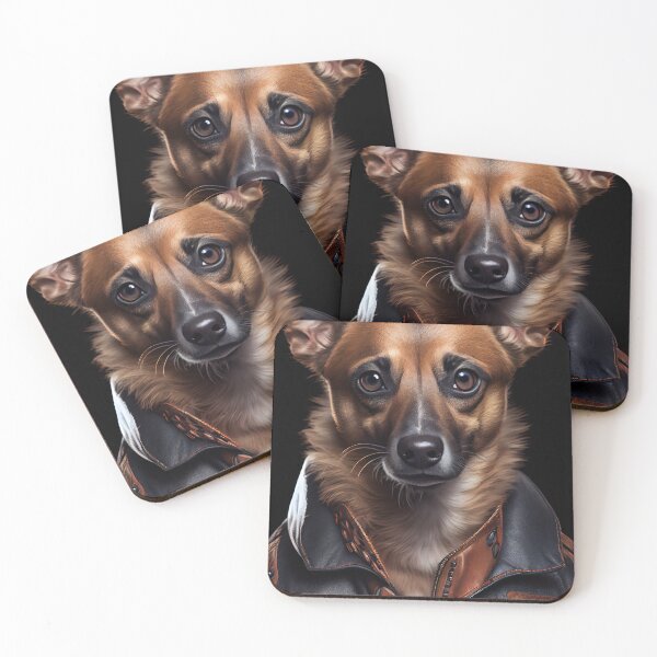 Item preview, Siamese wearing leather jacket - Dog Breed Portrait designed and sold by Nalaxation.
