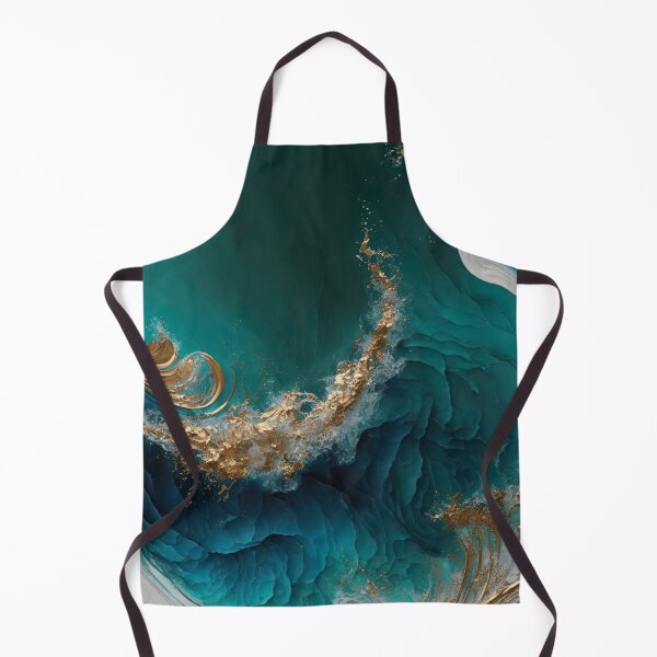 Item preview, Elegant Abstract Ocean Art with Gold, Turquoise, and Silver Accents - style 2 designed and sold by UmagineArts.