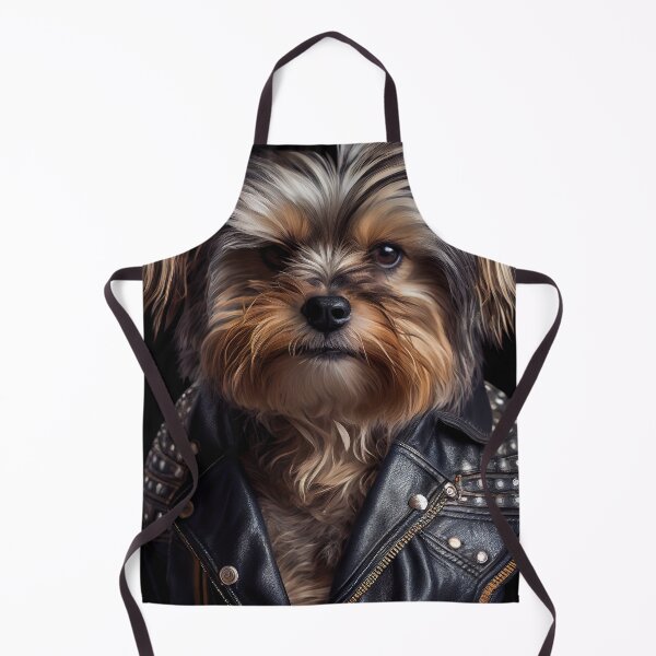 Item preview, Yorkshire Terrier wearing leather jacket - Dog Breed Portrait designed and sold by Nalaxation.