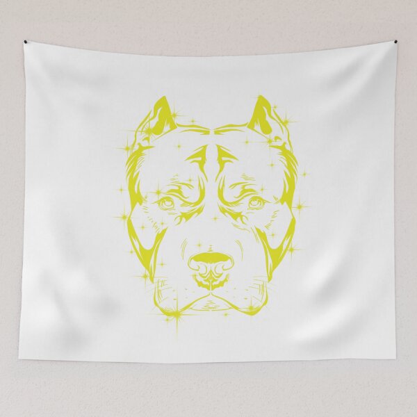 Item preview, Fierce Pitbull Face Sparks Yellow designed and sold by Barnissim.