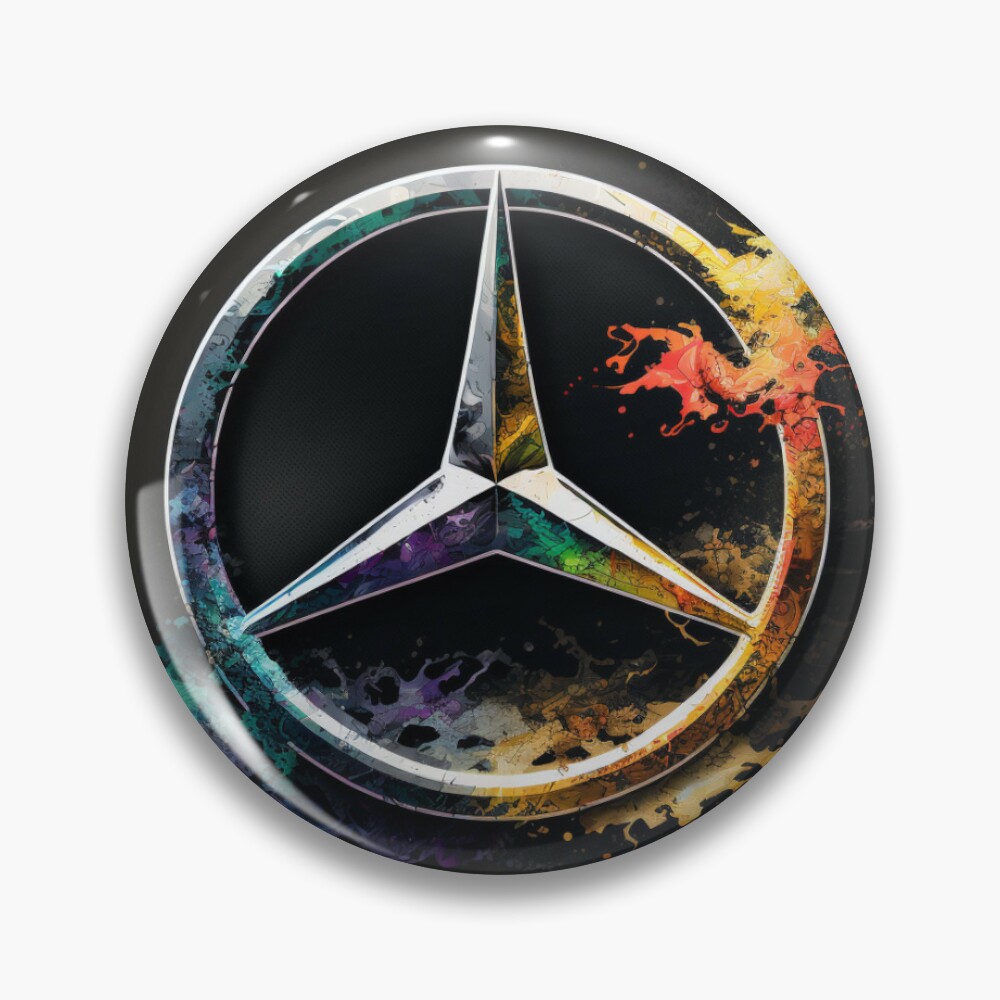 2PCS mercedes Benz Logo Black-Gold 3.0