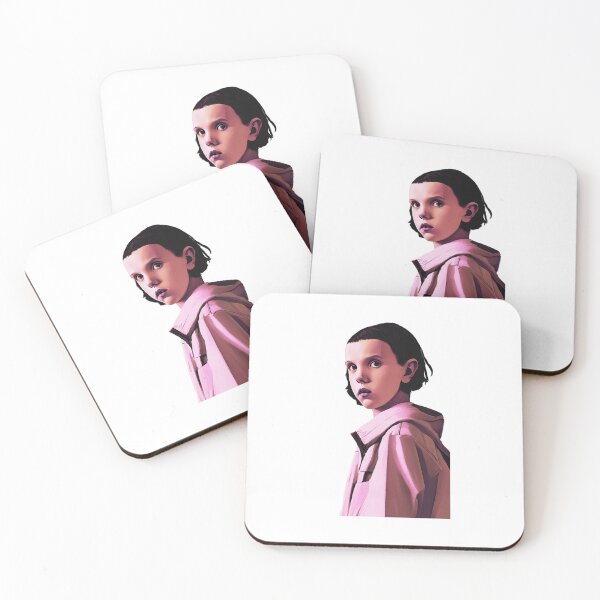 Item preview, Eleven in pink jacket | White | Stranger Things Netflix | Eleven | El | Fan Art | Quotes | CipherStore designed and sold by CipherStore.