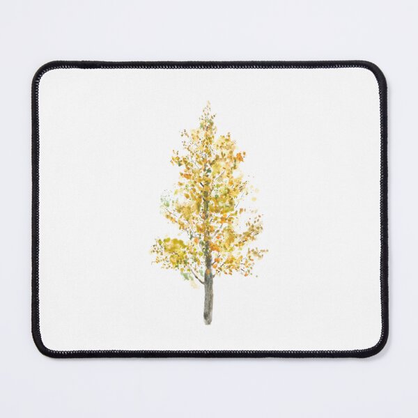 Item preview, one lone yellow poplar tree watercolor hand painted designed and sold by ColorandColor.