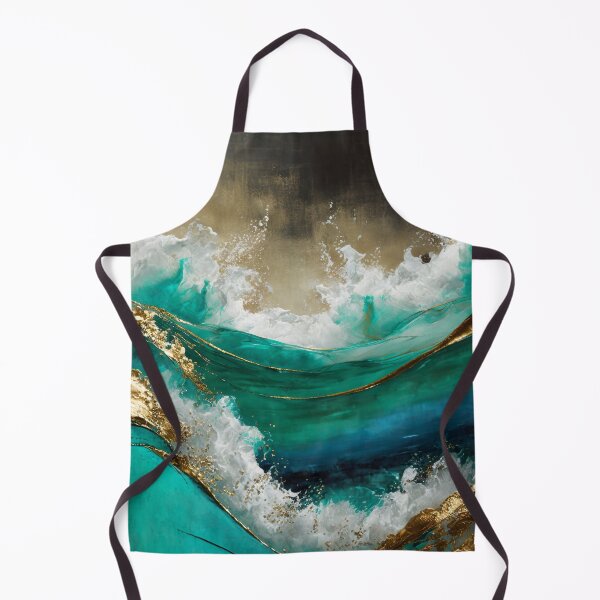 Item preview, Elegant Abstract Ocean Art with Gold, Turquoise, and Silver Accents - style 4 designed and sold by UmagineArts.
