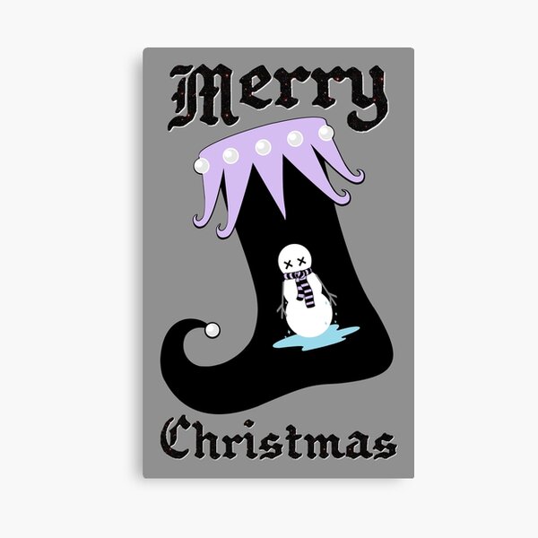 Pastel Goth Christmas | Creepy Stocking | Dying Snowman Canvas Print