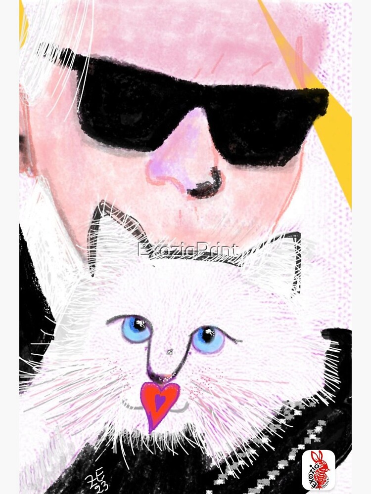 How to draw Karl Lagerfeld Cat logo 