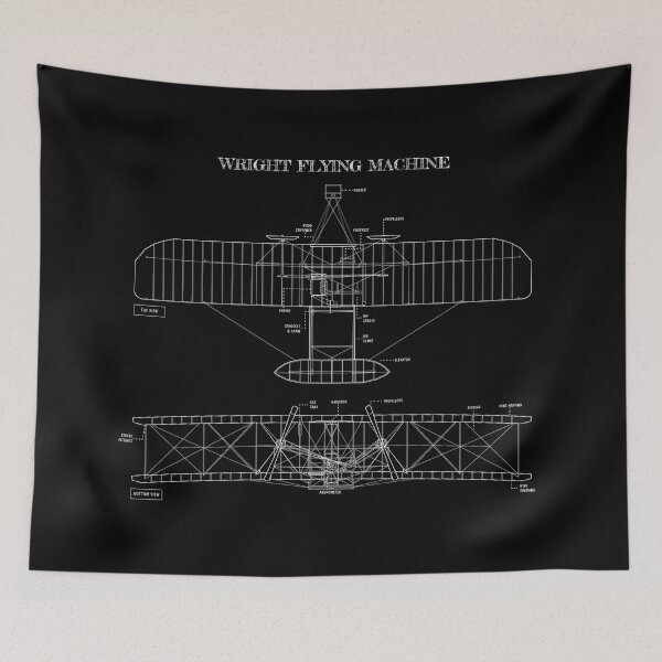 Item preview, Wright Flying Machine (White Stencil-No Background, 2 Figures) designed and sold by BGALAXY.