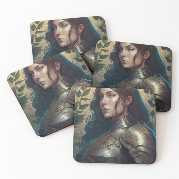 Item preview, Female Knight - Art Nouveau Style designed and sold by ArtNouveauChic.