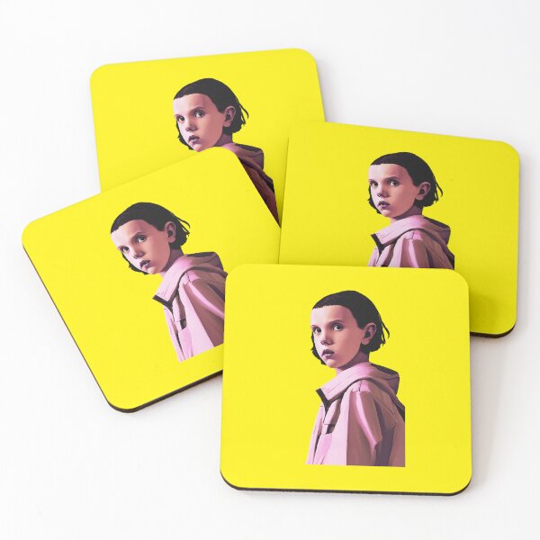 Item preview, Eleven in pink jacket | Yellow | Stranger Things Netflix | Eleven | El | Fan Art | Quotes | CipherStore designed and sold by CipherStore.