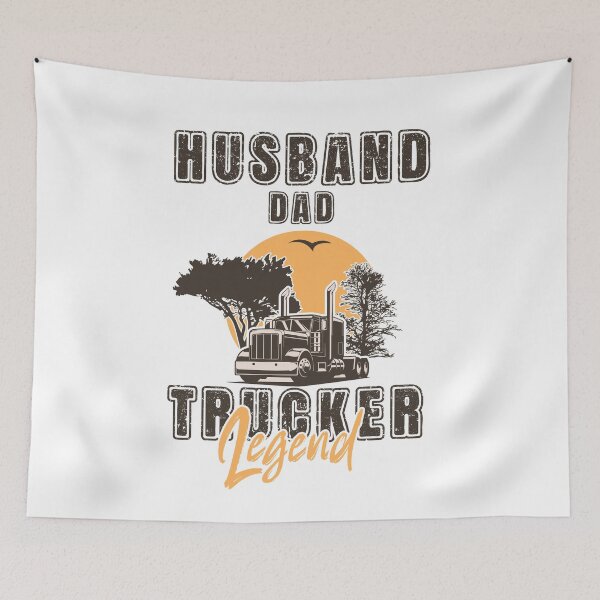 Item preview, Retro long haul truck, Husband dad trucker  legend designed and sold by HomeCoquette.