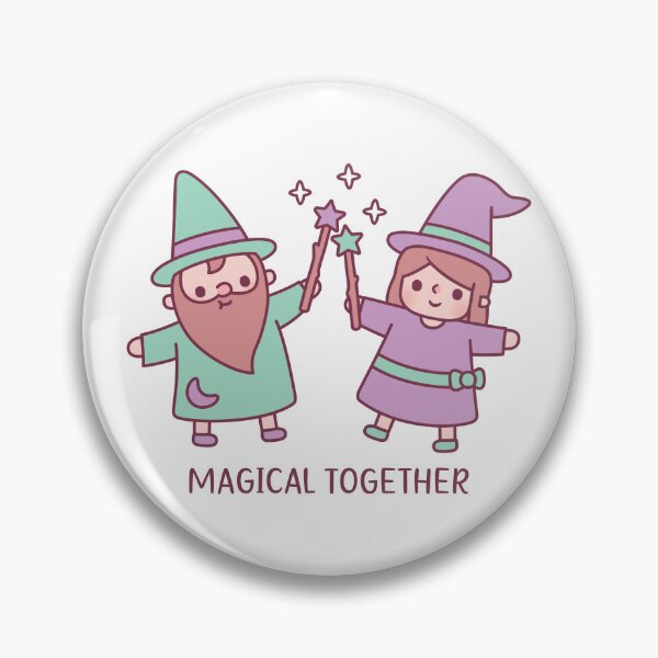 Item preview, Cute Wizard And Witch Girl Magical Together designed and sold by rustydoodle.