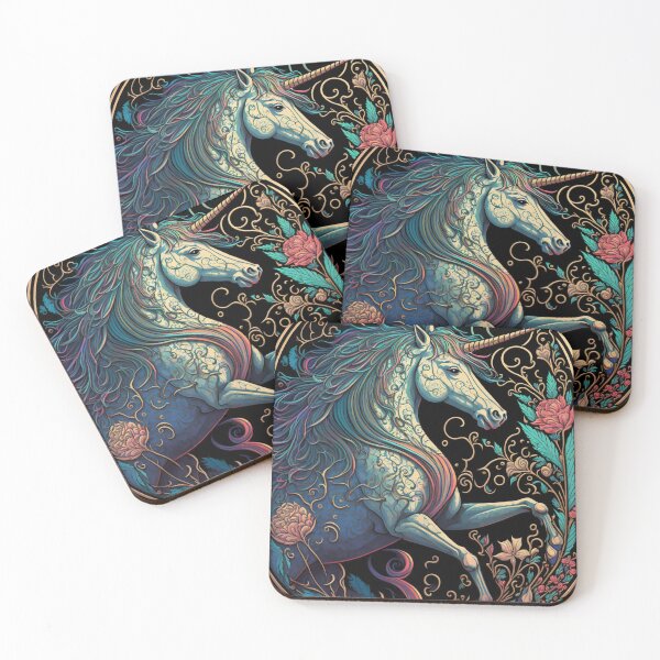 Item preview, Art Nouveau Unicorn designed and sold by ArtNouveauChic.