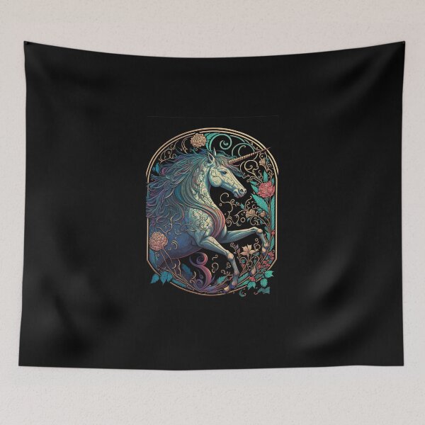 Item preview, Art Nouveau Unicorn designed and sold by ArtNouveauChic.