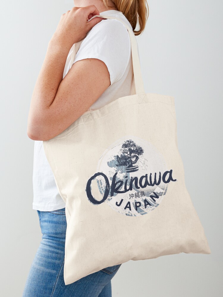 Visit Okinawa Retro Travel Tote Bag