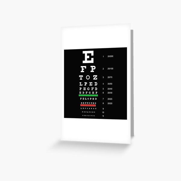 Snellen Eye Chart Print Lettering Typography Custom Eye Chart Baby