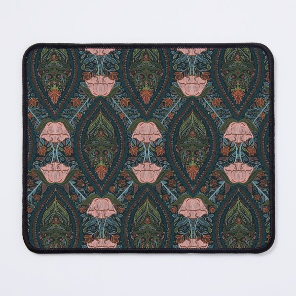 Item preview, Garden Flowers and Paisley Patterns -  Dark Peacock Green Background designed and sold by SemDesigns1.