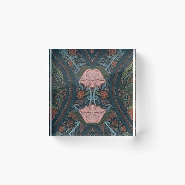 Item preview, Garden Flowers and Paisley Patterns -  Dark Peacock Green Background designed and sold by SemDesigns1.