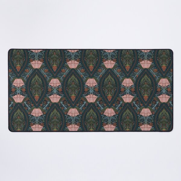 Item preview, Garden Flowers and Paisley Patterns - Dark Peacock Green Background designed and sold by SemDesigns1.