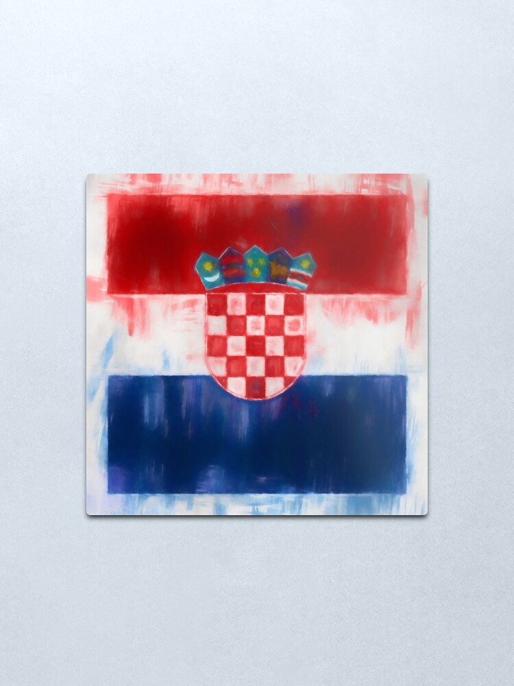 Alternate view of Croatia Flag Reworked No. 2, Series 1 Metal Print