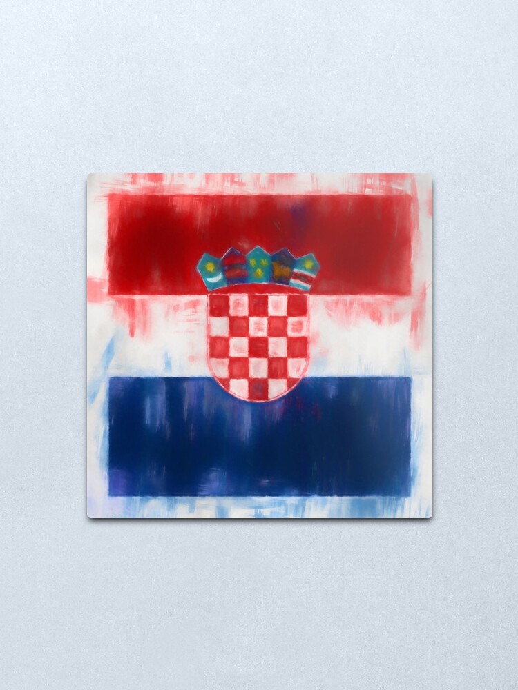 Alternate view of Croatia Flag Reworked No. 2, Series 1 Metal Print