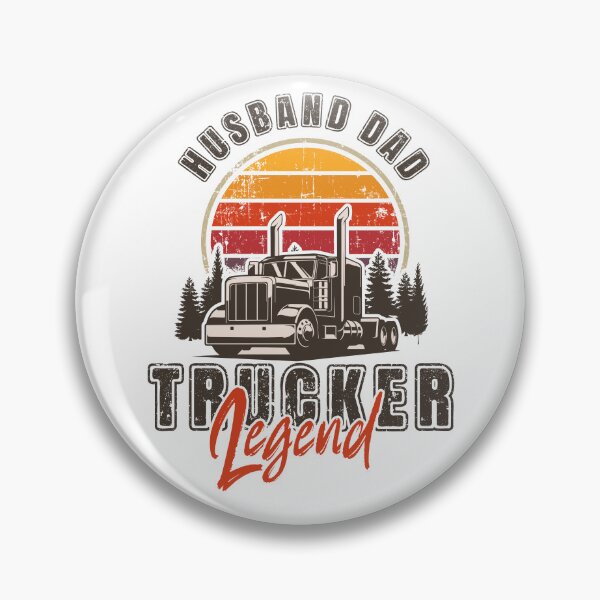 Item preview, Vintage sunset long haul truck, Husband Dad Trucker Legend designed and sold by HomeCoquette.